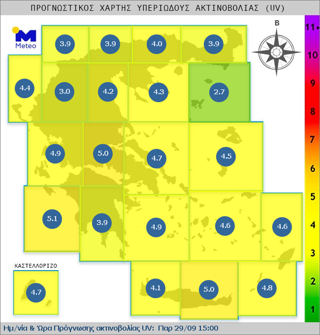UV map of Greece